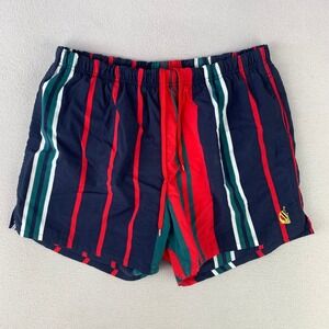 Vintage Nautica Swim Trunks Mens L Nylon Striped Nautical 90s Preppy Boat Beach